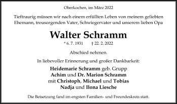 Traueranzeige von Walter Schramm von Schwäbische Post