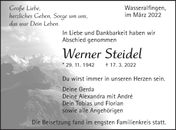 Traueranzeige von Werner Steidel von Schwäbische Post