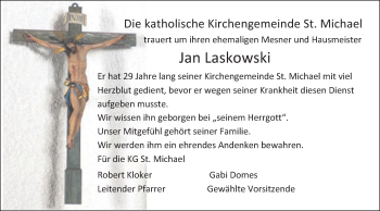 Traueranzeige von Jan Laskowski