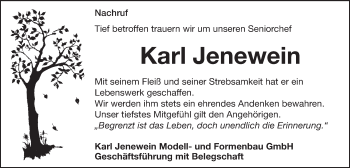 Traueranzeige von Karl Jenewein von Gmünder Tagespost