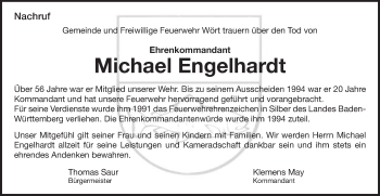 Traueranzeige von Michael Engelhardt von Schwäbische Post