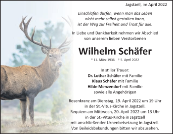 Traueranzeige von Wilhelm Schäfer  von Schwäbische Post