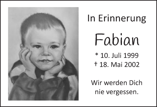 Traueranzeige von Fabian Hirsch von Amtsblatt_Oko