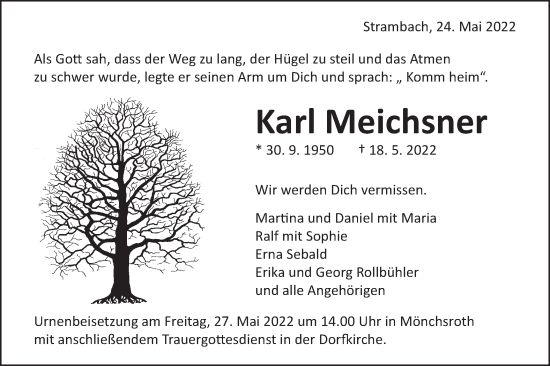 Traueranzeige von Karl Meichsner von Schwäbische Post
