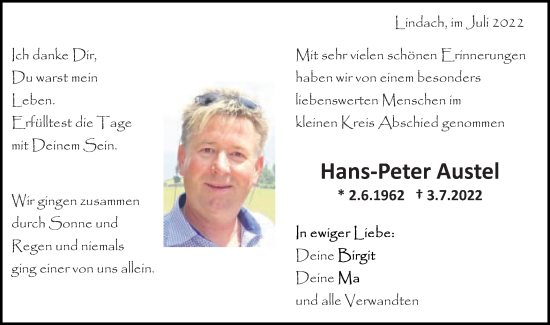 Traueranzeige von Hans-Peter Austel von Gmünder Tagespost