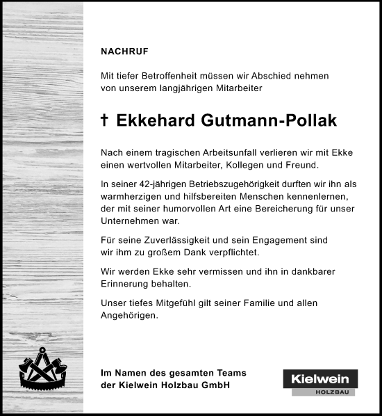 Traueranzeige von Ekkehard Gutmann-Pollak von Gmünder Tagespost