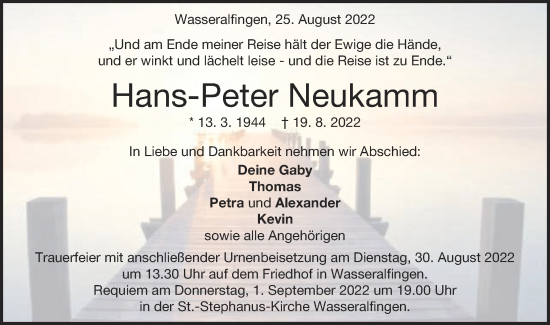 Traueranzeige von Hans-Peter Neukamm von Schwäbische Post