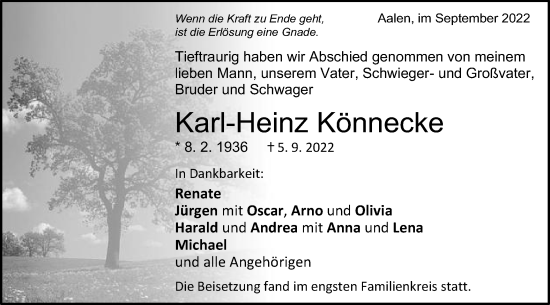 Traueranzeige von Karl-Heinz Könnecke von Schwäbische Post