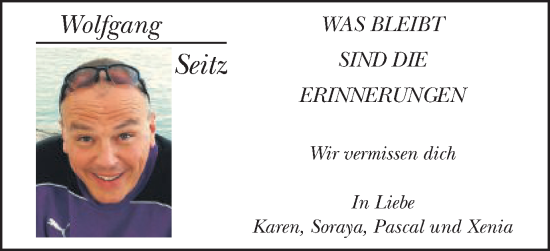 Traueranzeige von Wolfgang Seitz von Schwäbische Post