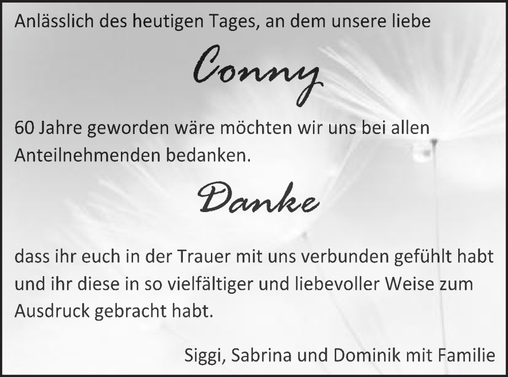  Traueranzeige für Conny Schäffler vom 05.01.2023 aus Schwäbische Post