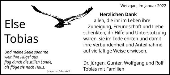 Traueranzeige von Else Tobias von Gmünder Tagespost