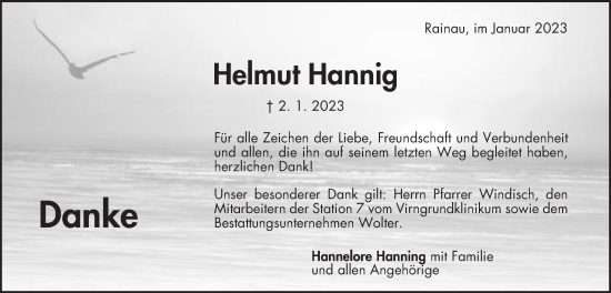 Traueranzeige von Helmut Hannig von Schwäbische Post