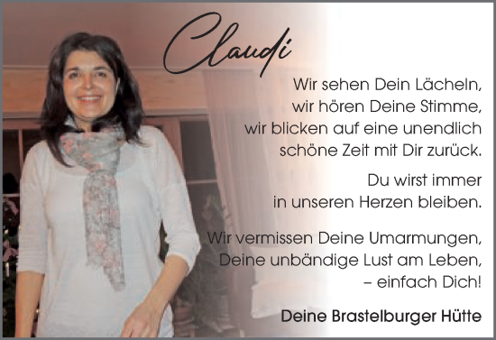 Traueranzeige von Claudi  von Schwäbische Post