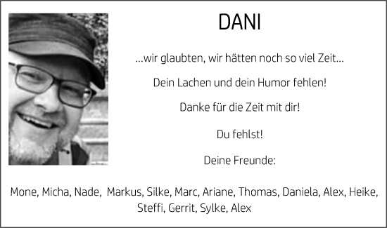Traueranzeige von Dani  von Gmünder Tagespost