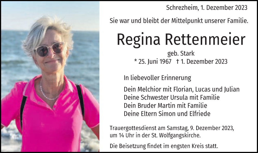 Traueranzeige für Regina Rettenmeier vom 05.12.2023 aus Schwäbische Post