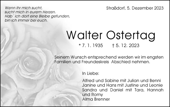 Traueranzeige von Walter Ostertag