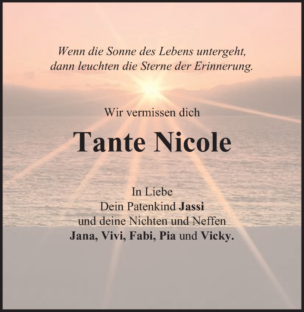  Traueranzeige für Nicole Böhme vom 09.03.2023 aus Schwäbische Post