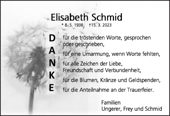 Traueranzeige von Elisabeth Schmid von Gmünder Tagespost