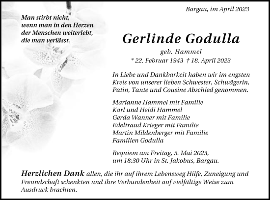 Traueranzeige von Gerlinde Godulla von Gmünder Tagespost