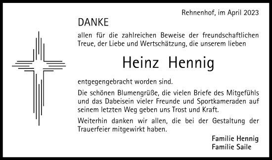 Traueranzeige von Heinz Hennig von Gmünder Tagespost