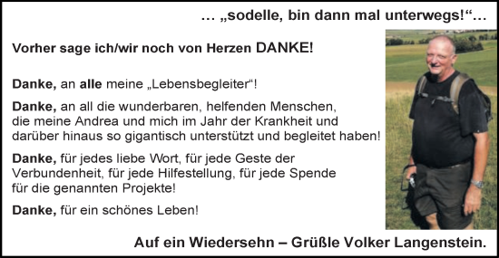 Traueranzeige von Volker Langenstein von Schwäbische Post