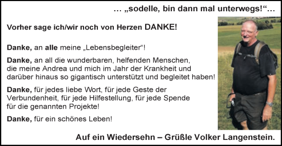 Traueranzeige von Volker Langenstein