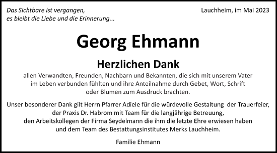 Traueranzeige von Georg Ehmann von Schwäbische Post