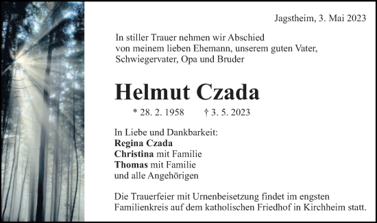 Traueranzeige von Helmut Czada von Schwäbische Post