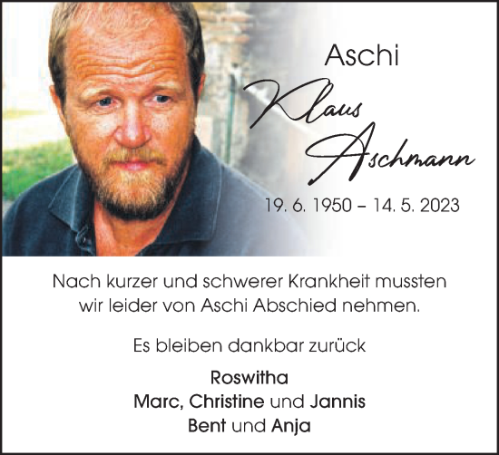 Traueranzeige von Klaus Aschmann von Gmünder Tagespost