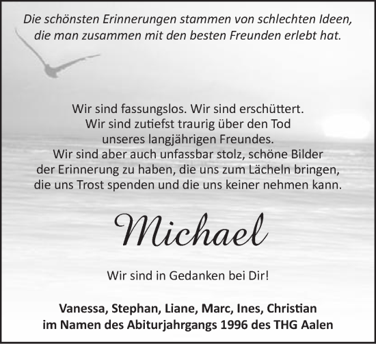 Traueranzeige von Michael Wagner von Schwäbische Post