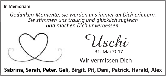 Traueranzeige von Uschi Dambacher von Schwäbische Post