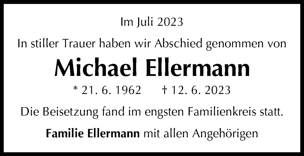  Traueranzeige für Michael Ellermann vom 12.07.2023 aus Gmünder Tagespost