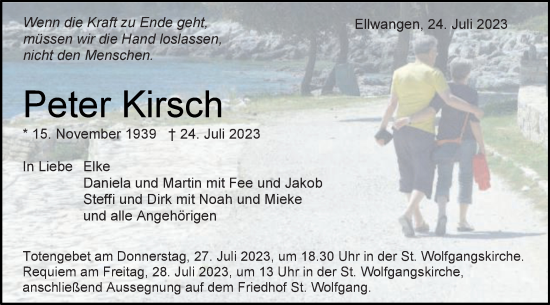 Traueranzeige von Peter Kirsch von Schwäbische Post