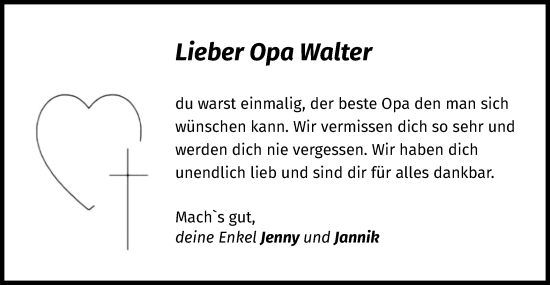 Traueranzeige von Walter  von Gmünder Tagespost