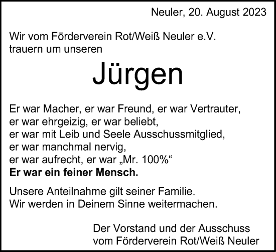 Traueranzeige von Jürgen  von Schwäbische Post