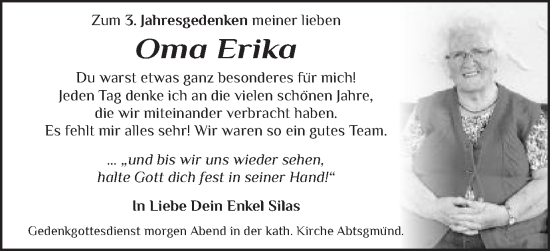 Traueranzeige von Erika  von Schwäbische Post