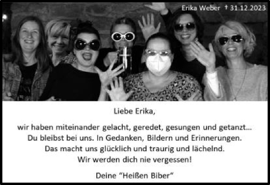 Traueranzeige von Erika Weber von Schwäbische Post