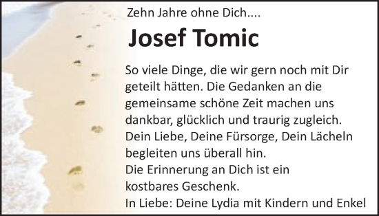 Traueranzeige von Josef Tomic von Schwäbische Post