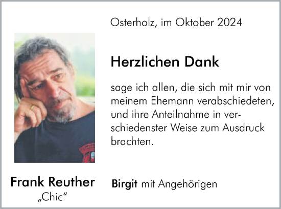 Traueranzeige von Frank Reuther von Schwäbische Post