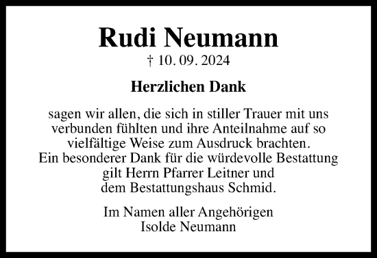 Traueranzeige von Rudi Neumann von Gmünder Tagespost