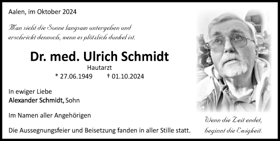 Traueranzeige von Ulrich Schmidt von Schwäbische Post