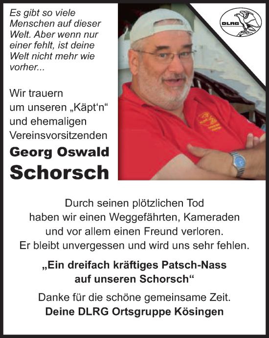 Traueranzeige von Georg Oswald von Schwäbische Post