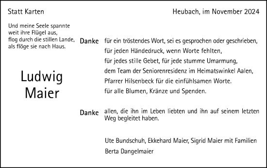 Traueranzeige von Ludwig Maier von Gmünder Tagespost