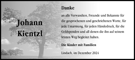Traueranzeige von Johann Kientzl von Gmünder Tagespost