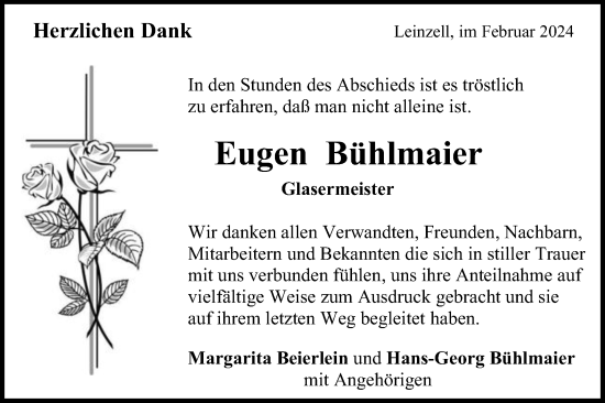 Traueranzeige von Eugen Bühlmaier