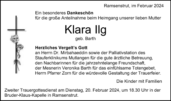 Traueranzeige von Klara Ilg