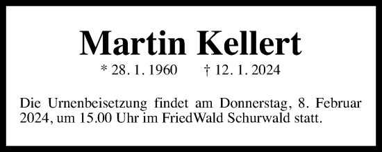 Traueranzeige von Martin Kellert von Gmünder Tagespost