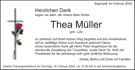 Traueranzeige von Thea Müller