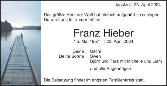 Traueranzeige von Franz Hieber von Schwäbische Post