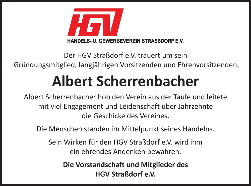  Traueranzeige für Albert Scherrenbacher vom 28.05.2024 aus Gmünder Tagespost